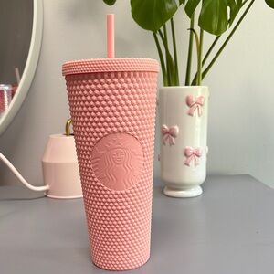 Starbucks Blush Pink Studded Tumbler with Straw